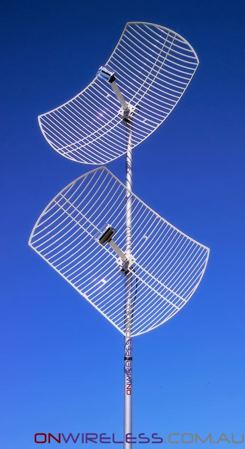 Dual 20dBi 4G 1800MHz MIMO X-Pol Parabolic Grid Antenna OnWireless